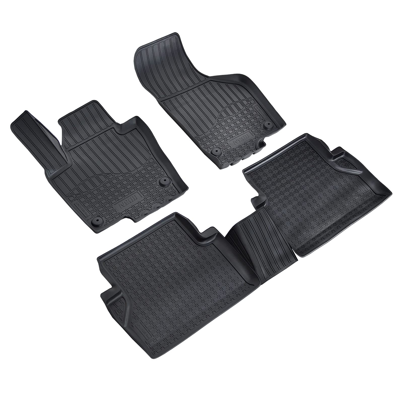 J&J AUTOMOTIVE | 3D Tappeti Tappetini Per Auto In TPE Gomma Premium Su Misura Per Touran 2 dal 2015, Bordo di 4cm, Nero, Inodore, Set 4 Pz