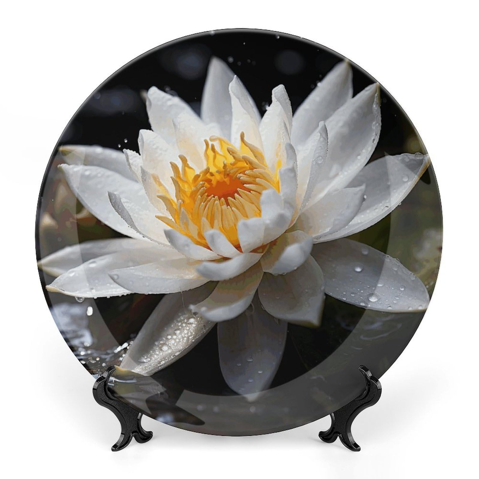 Plato decorativo de porcelana de flores VFMKT para decoracion de pared en salon y oficina de casa