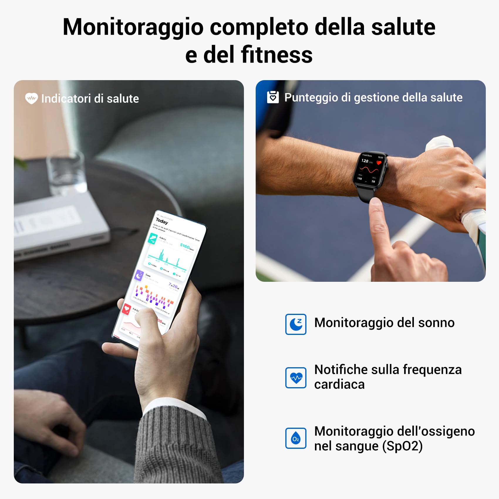 Baolubao Smartwatch Uomo Donna, 1.91" Orologio Smartwatch con LED Torcia, Effettua/Risposta Chiamate, Fitness Tracker con DIY Quadranti, Contapassi,Sonno, Smart Watch per Android iOS(2 Cinturini)