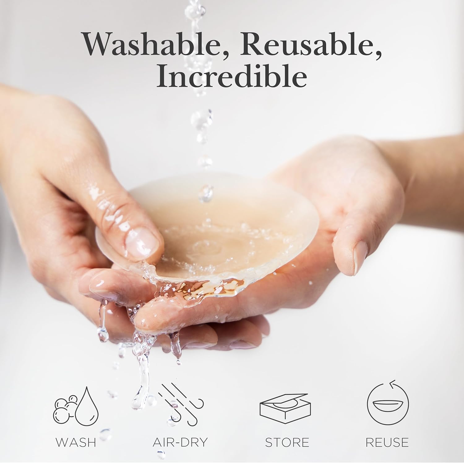 Nippies Bridal Nipple Covers for Women - Sticky on 2 Sides - Reusable Pasties for Weddings & Special Occasions, A-C Cups - Image 4