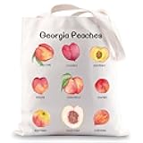 G2TUP Georgia Peaches Reusable Shopping Bag Georgia Girl Peachy Tote Bag Atlanta Georgia Market Bag (Georgia Peaches Tote Bag)
