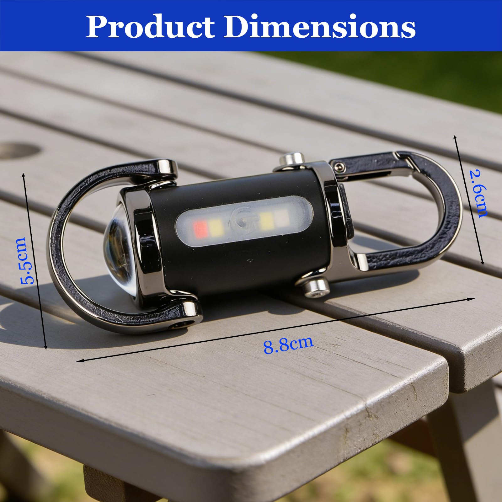 NewAusen Mini Linterna Llavero LED Recargable 1200LM - 3 en 1: Linterna + Power Bank - Impermeable 6 Modos Luz, Tipo C - Para Camping, Senderismo, Emergencias y Uso Diario — view 7