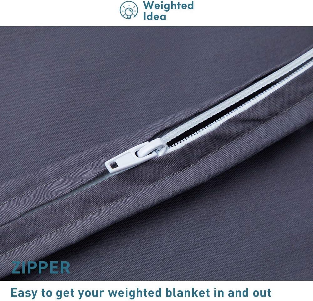 Weighted Idea Cool Removable Duvet Cover 48''x72'' for Weighted Blanket (Soft and Fabric, Dark Grey) Dark Grey 48''x72''Duvet Cover