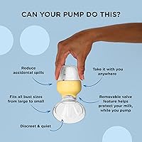 Vista 2 de Extractor de leche manual – Capacidad de 4 oz – Válvula personalizada a prueba de derrames – Bomba portátil manos libres portátil para lactancia