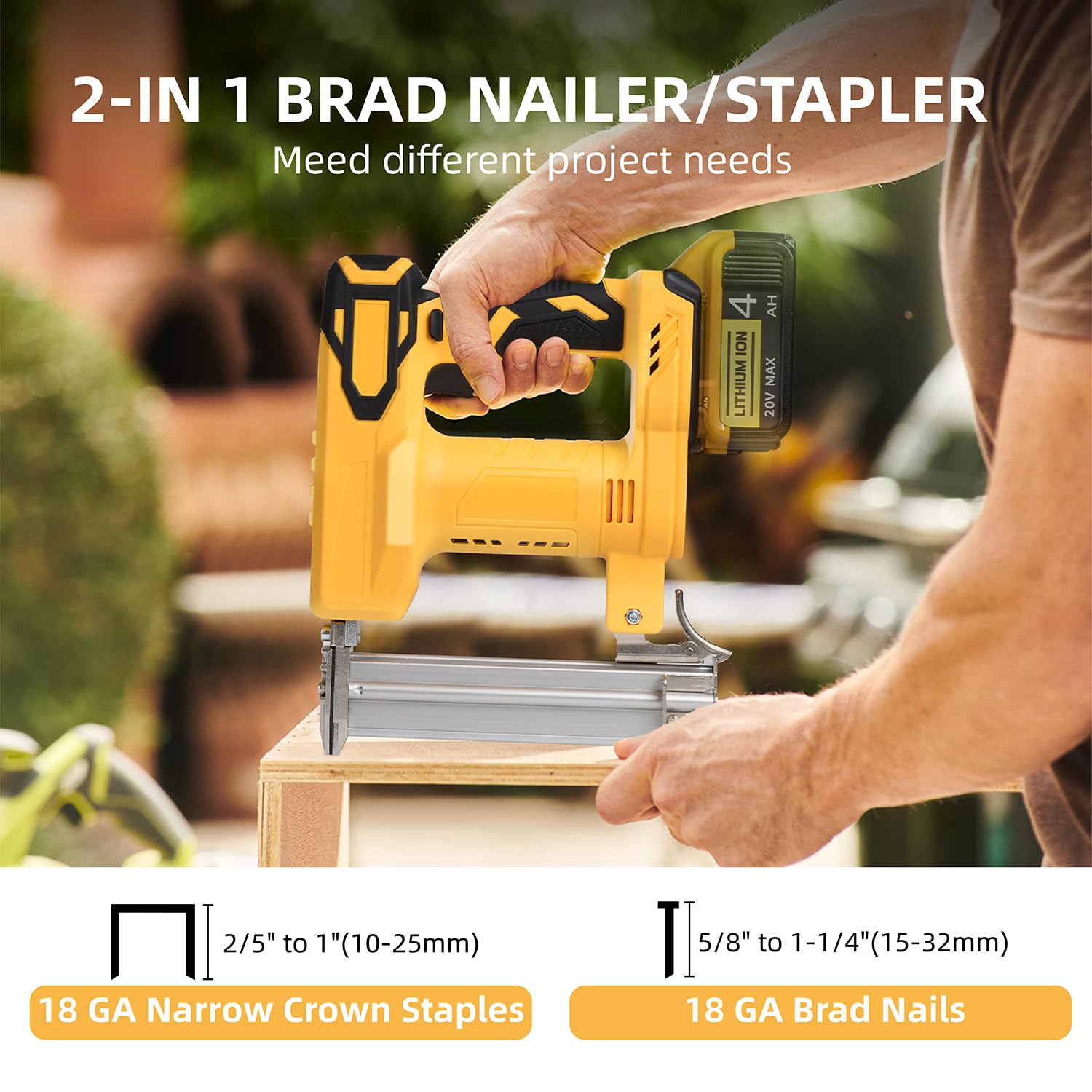 18GA Cordless Brad Nailer Compatible With Dewalt 20V Battery - View #3