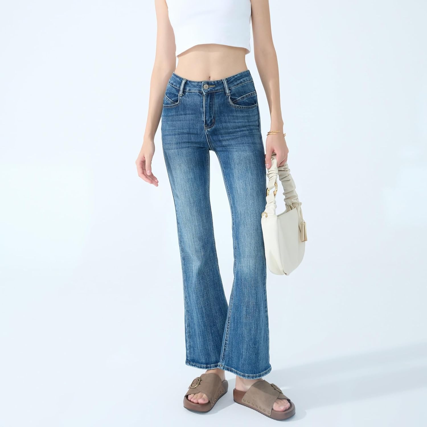 UBFEN Womens Platform Sandals Slides Genuine Leather Adjustable Buckle and Cushion Footbed Comfortable Slip On Retro Shoes - Image 6