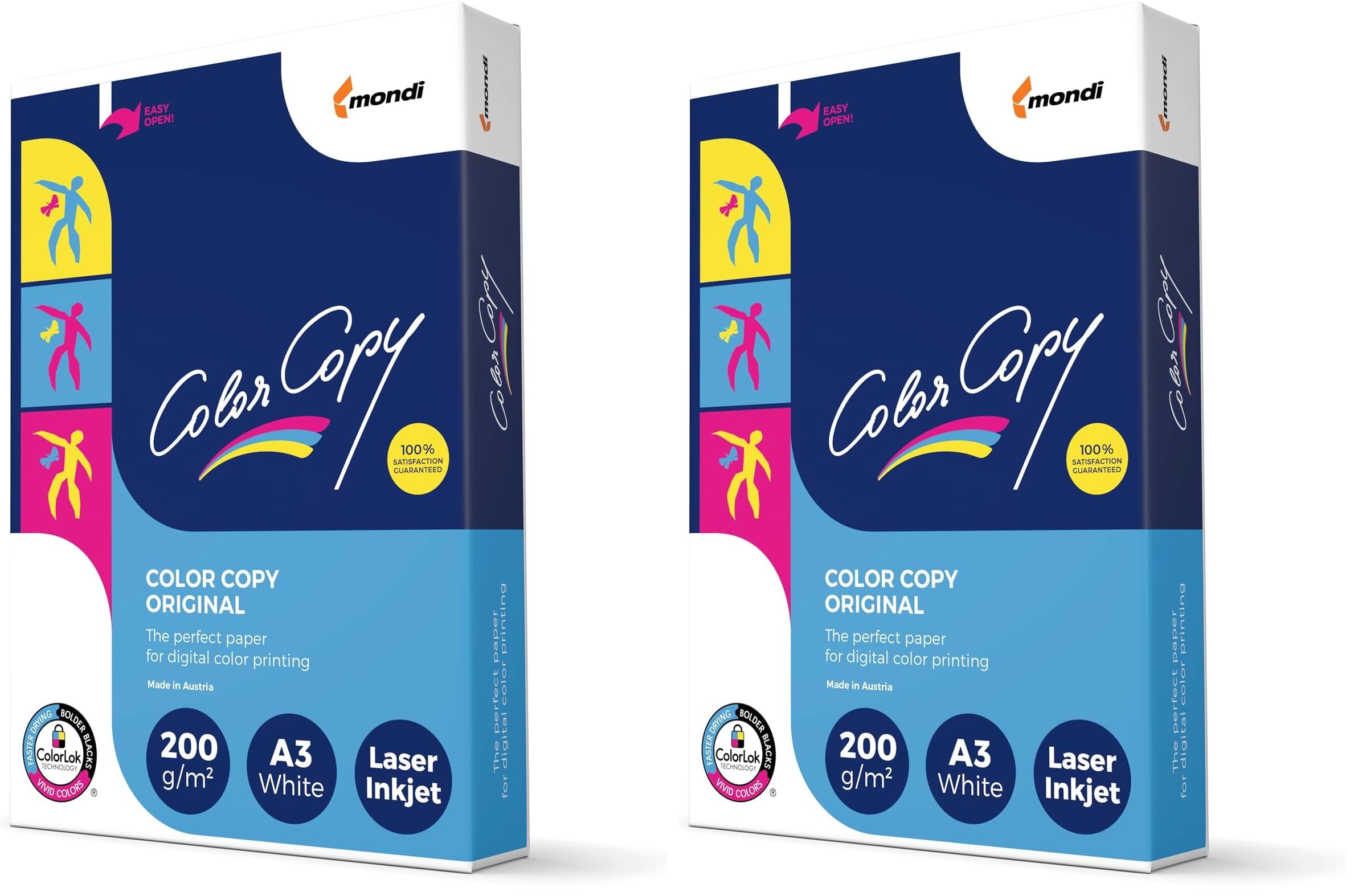 Color Copy Laserdruckpapier, 200g/m2, A3, 250 Blatt (Packung mit 2)
