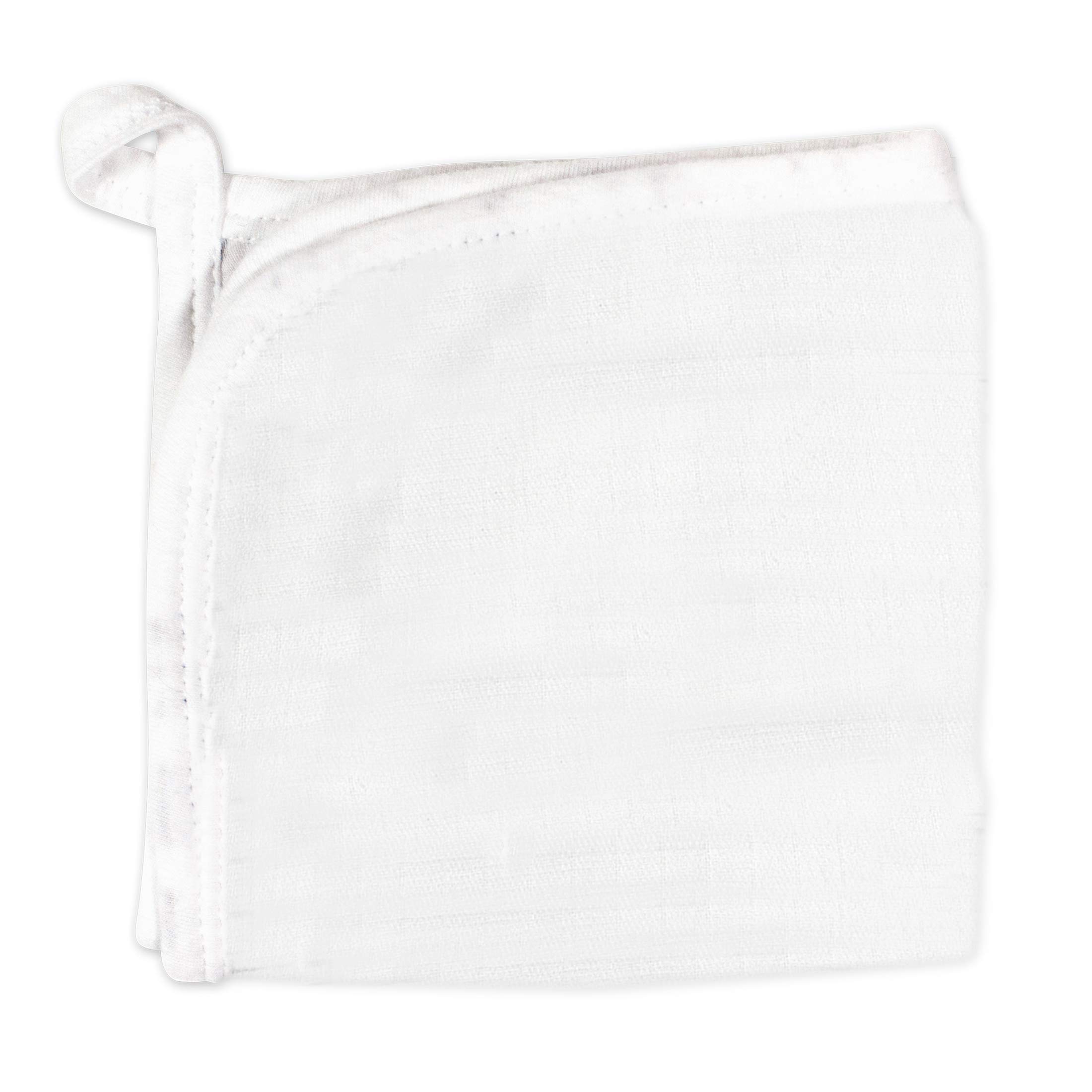 HonestBaby Juego de 3 toallas y paños unisex de algodón orgánico con capucha para bebé, color blanco brillante, talla única de EE. UU