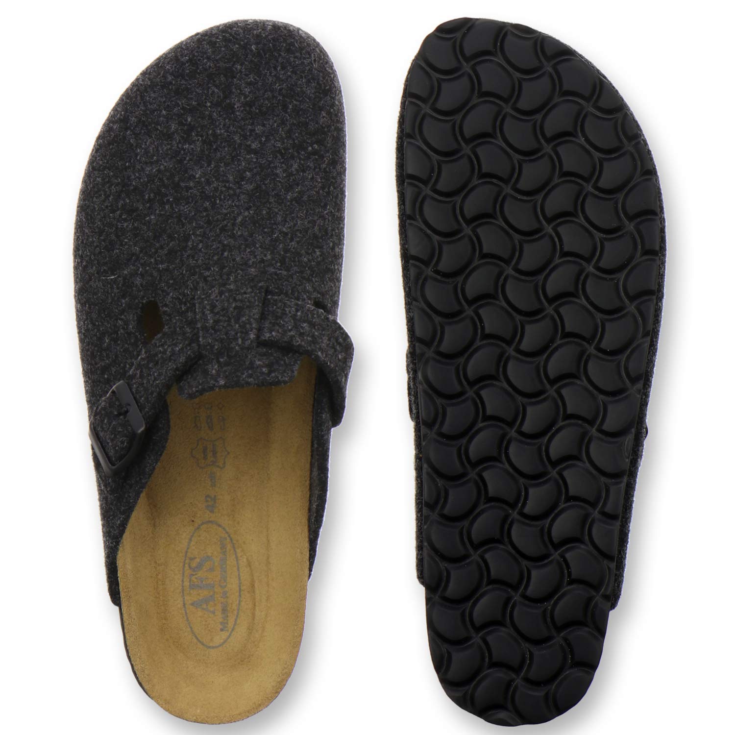 AFS-Schuhe Clogs Herren, Hausschuhe geschlossen aus Filz, bequem & warm, Made in Germany, 36900