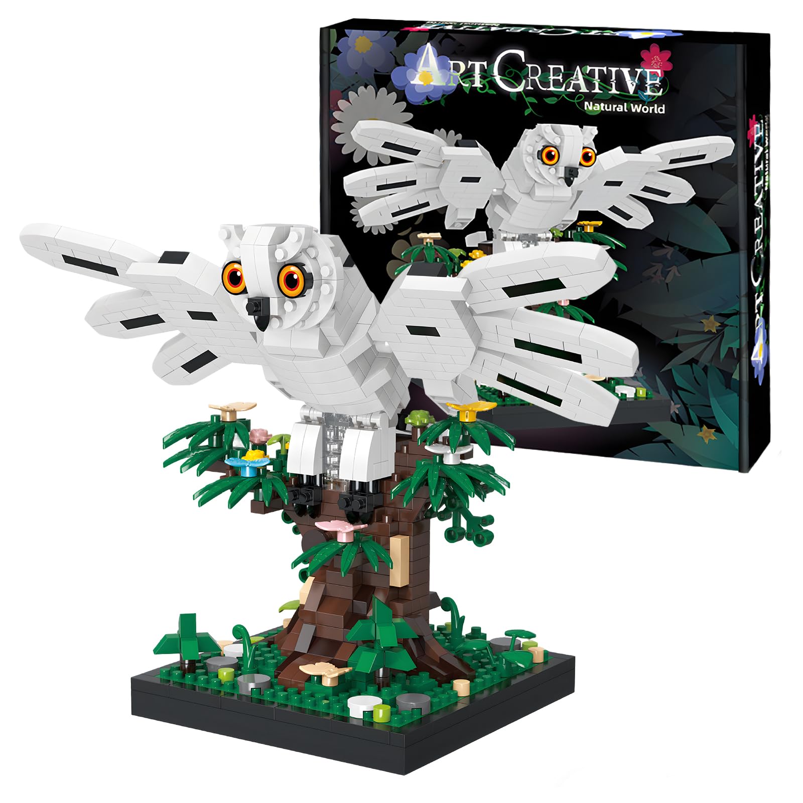 outtshop Owl Building Blocks Set, 790 Pcs Scarlet Macaw Model Kit, Mini Building Blocks Bird Toy, Creative Building Blocks for Adults, Tropical Animal Display Model