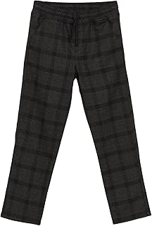 LC WAIKIKI Elastic Waist Plaid Boys Pants W32732Z4-Lkx-1 9-10 Years Black