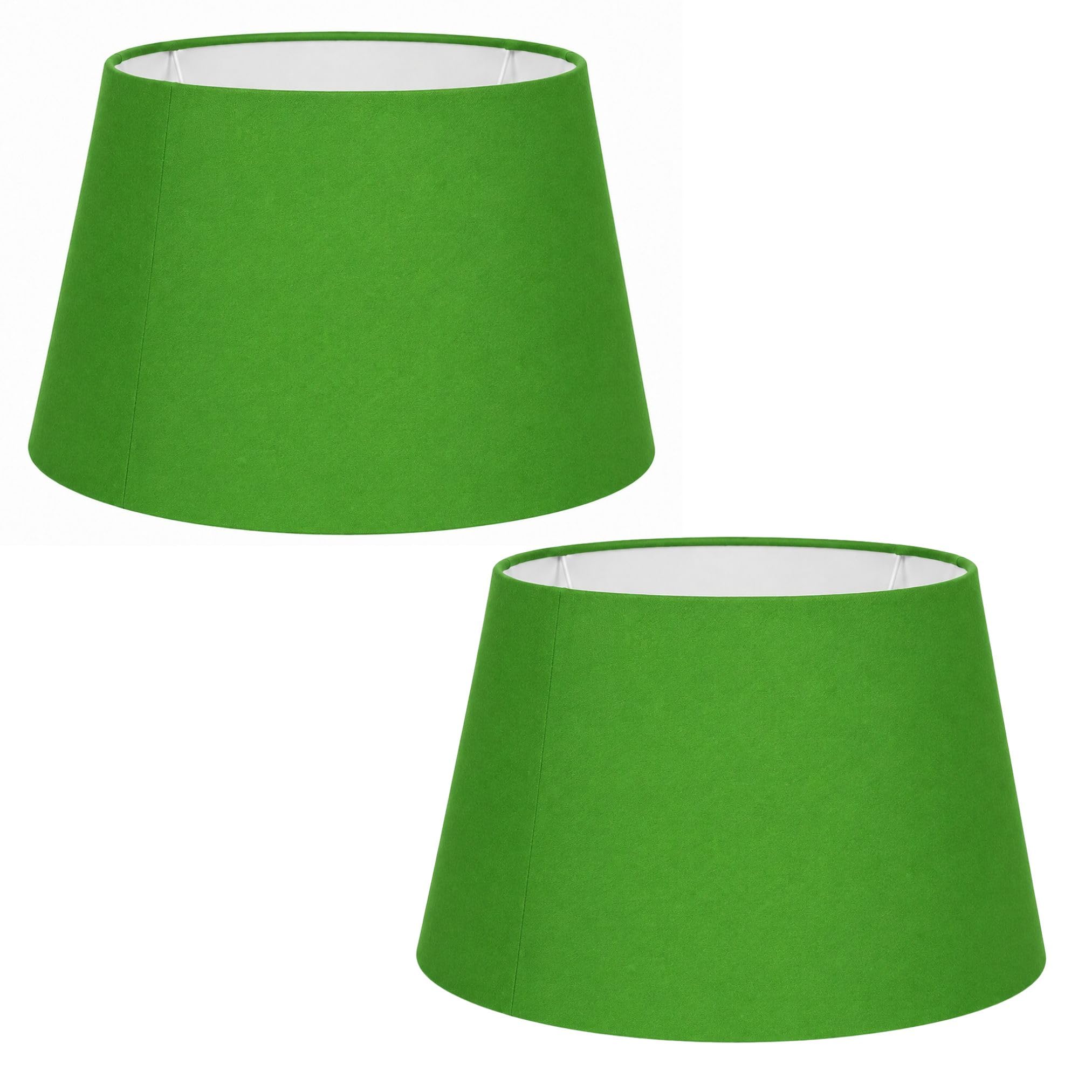 Cotton Drum Shade X2 – 12 inch Easy Fit ES/BC Shade for Living Rooms, Bedrooms, hallways and Kitchens, Pendant Lampshades or Shades for Table Lamps (2, Olive)
