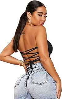 شي ان بلوزة قصيرة برباط بدون ظهر من اس اكس واي