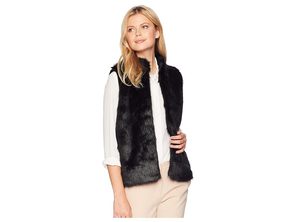 

MICHAEL Michael Kors Faux Fur Sweater Back Vest (Black) Women's Sweater