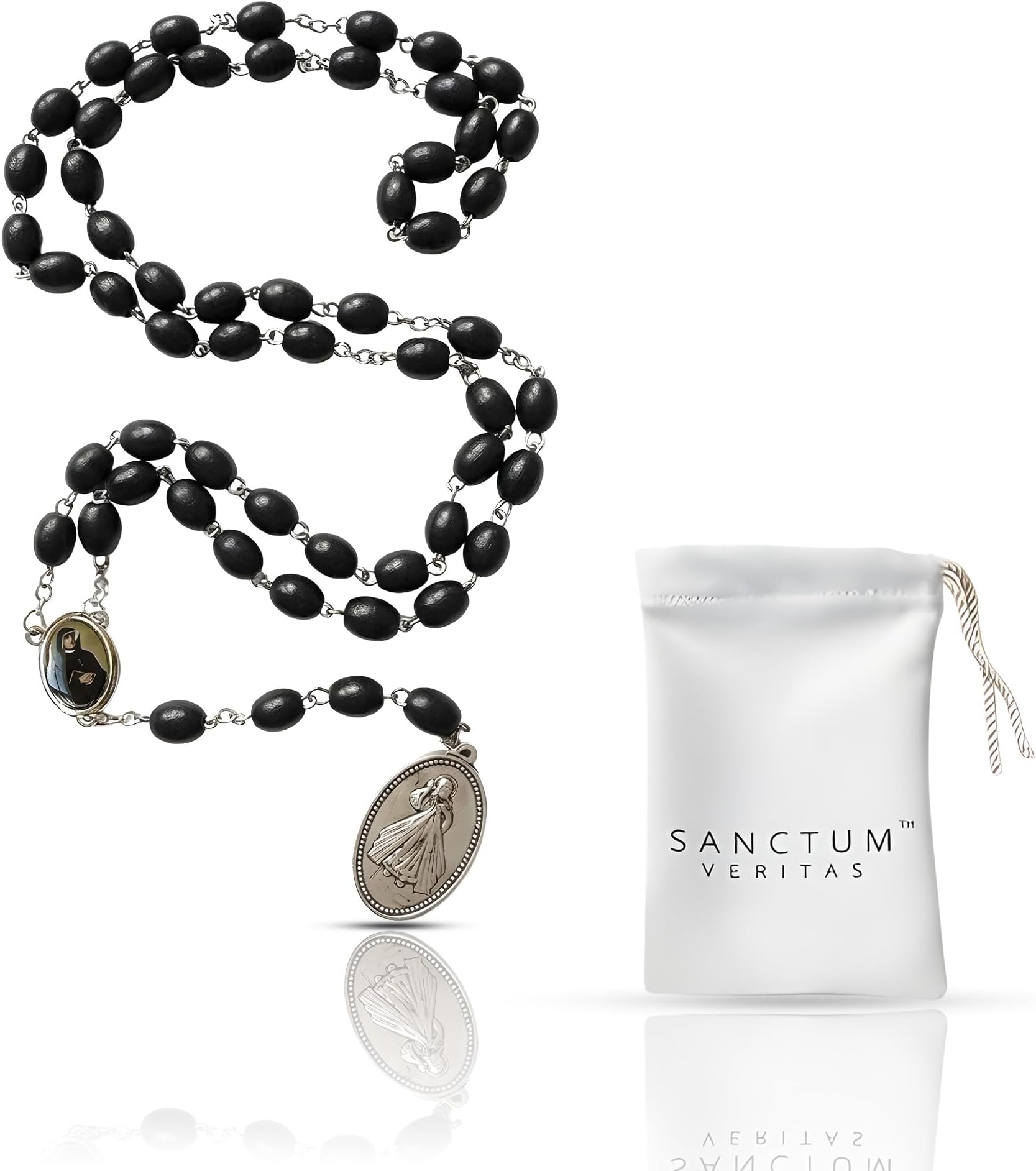 SANCTUM VERITAS Saint Faustina Kowalska True Relic Chaplet Apostle Divine of Mercy Miraculous Medal Jesus I Trust in You Chaplet Three O' Clock Prayer Poland Polish Novena