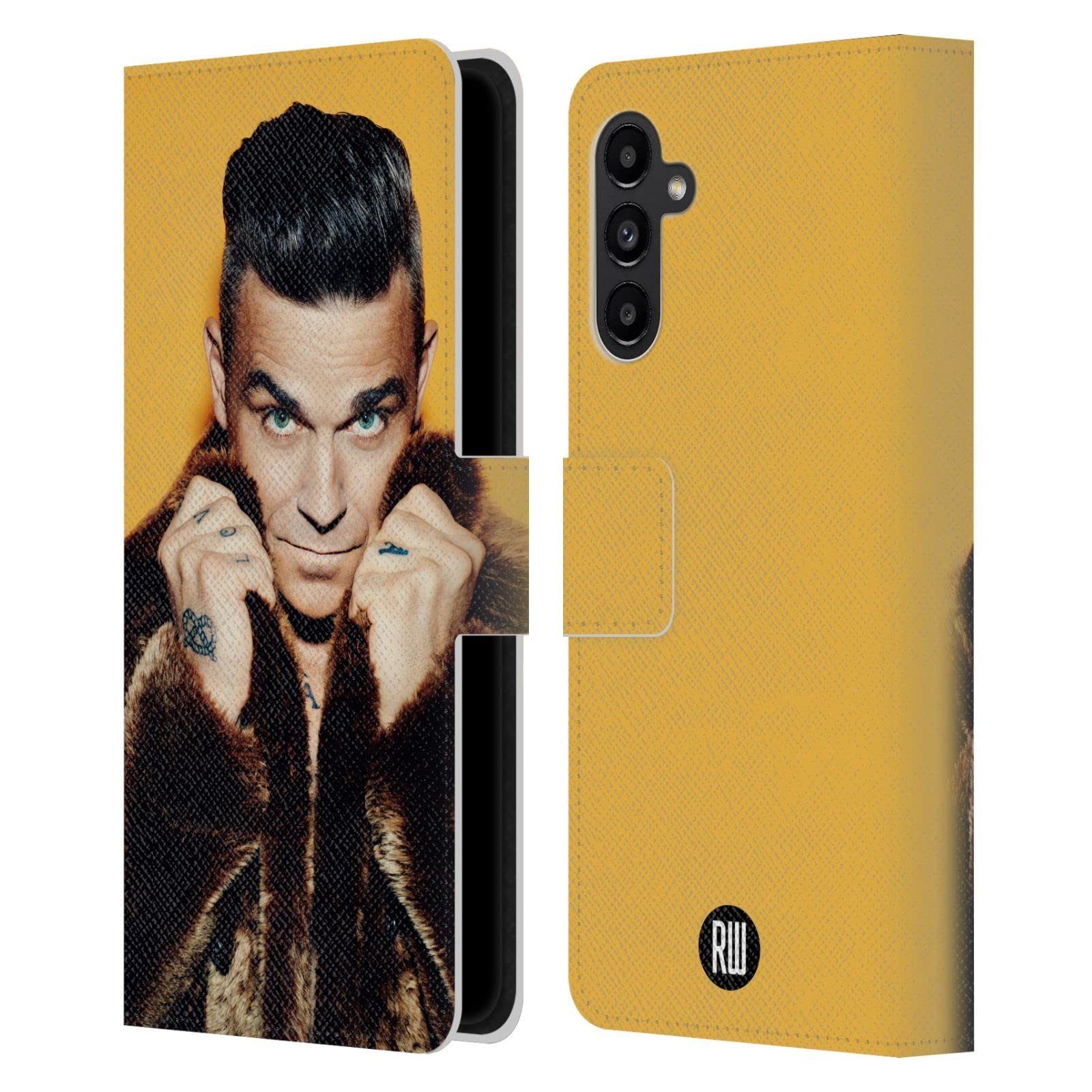 Carcasa de cuero Robbie Williams Samsung Galaxy A13 5G funda libro con soporte para fans 7