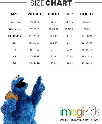 Miniatura 7 de Sesame Street Elmo Cookie Monster - Conjunto de sudadera con capucha y pantalones para niños pequeños