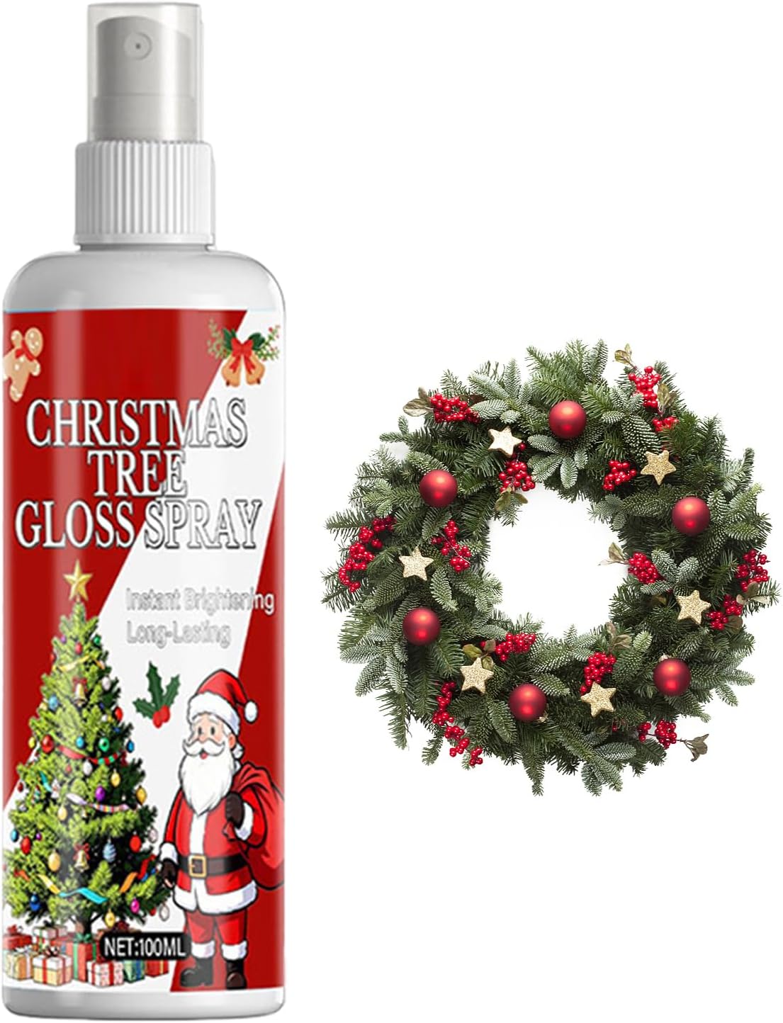 Cleaner for Artificial Plants - 100 ml Cleaning Liquid for Decorations | Cleaning Spray for Christmas Plants | for Christmas Tree Baubles Pine Branches Wreaths Ribbons Balloons Winterproof