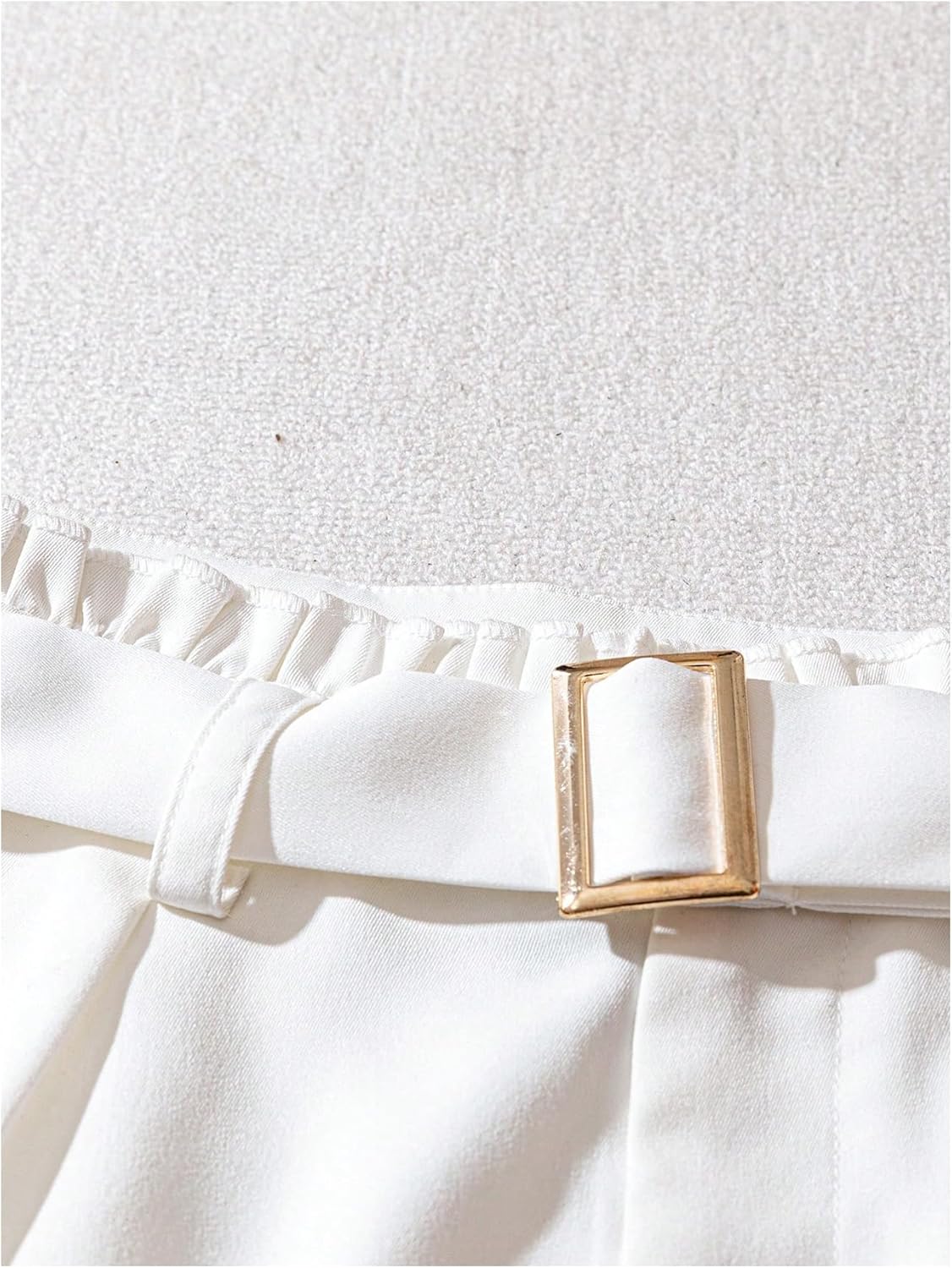 MakeMeChic Women's Wide Leg Dressy Shorts Ruffle Belted Business Shorts with Pocket - Image 4