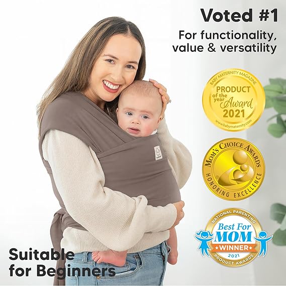 KeaBabies الطفل التفاف الناقل - الكل في 1 الأصلي الطفل الناقل الوليد إلى طفل صغير حبال، من السهل ارتداء، اليدين الترابط الحرة، خفيفة الوزن، تنفس الرضع الأغطية (النحاس الرمادي)