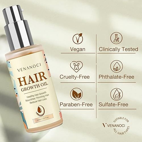 Miniatura 7 de Aceite para el crecimiento del cabello con romero y biotina: suero natural para el crecimiento del cabello para mujeres y hombres - Tratamiento anti