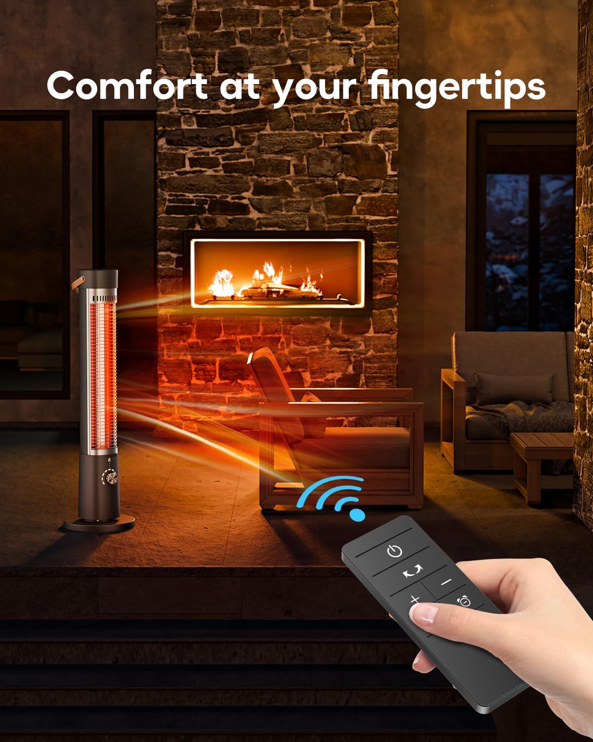 Patio Heater, 9 Heat Setting, 60-Degree Oscillation, 9-Hour Timer, Portable A - 9