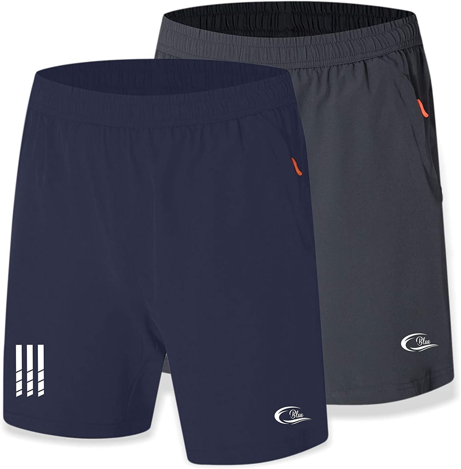 CBlueMen's Outdoor Quick Dry Lightweight Sports Shorts Zipper Pockets Combo of 3