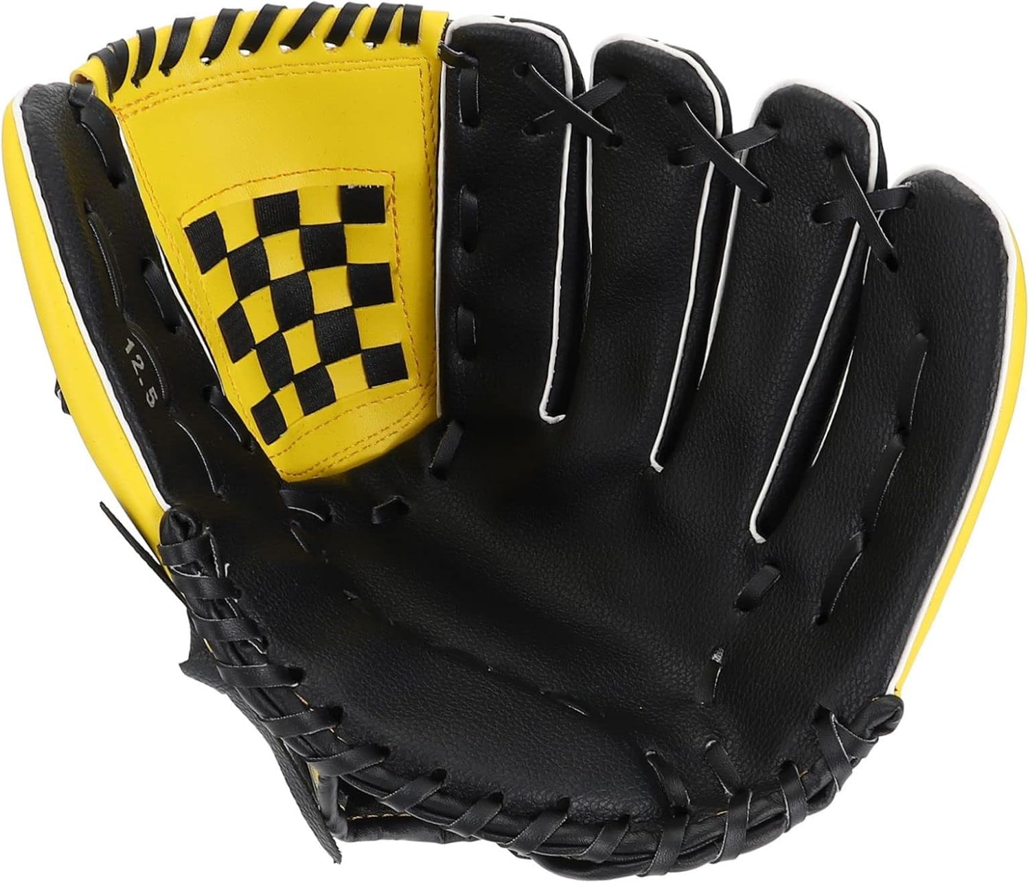 Toddmomy 1pc Softball Glove Baseball Mitt Yellow Black Protective Glove for Youth Adults Practical Design for Training Play