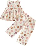 Toddler Baby Girl Clothes Summer Outfit Plaid Gingham Short Sleeve Shirt Sleeveless Tank Tops Pants Set