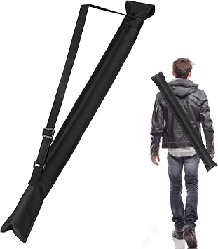 Black Pool Cue Case, Billiard Pool Cue Stick Carrying Case for 1/2 Billiard Cue Stick, 32 Inches Long Pool Stick Case