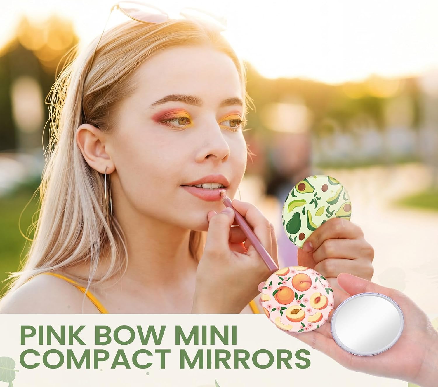 Briwooody 20 Pcs Fruit Compact Mirrors Bulk for Women 2.75 in Makeup Mirror image 5
