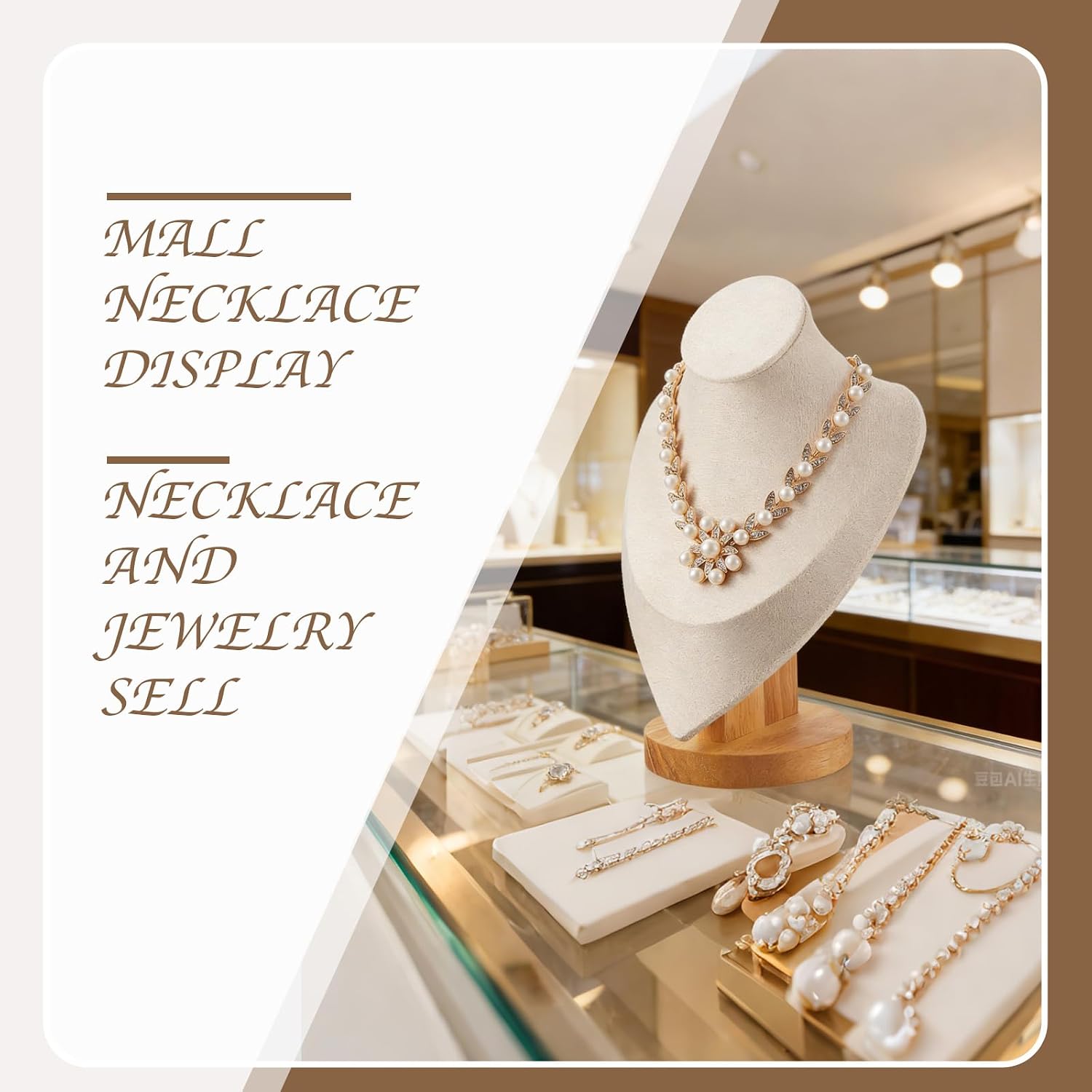 3 Pcs Beige Necklace Display Stand Necklace Display for Vendors 3D Necklace Stand Necklace Display Bust For the Necklace Trade Show