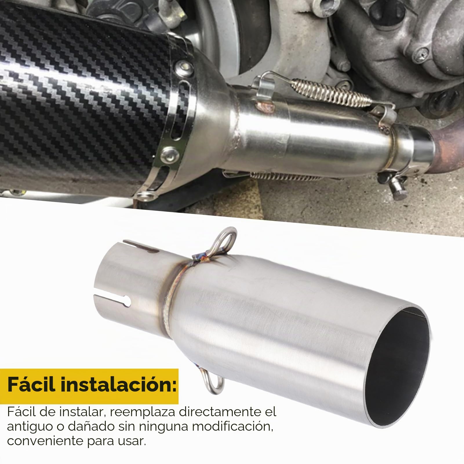 Tubo de Escape Medio de Motocicleta, Tubo de Enlace Medio de Escape de Metal de Motocicleta para BEVERLY 125 300 MP3 125 250 300 LT 125