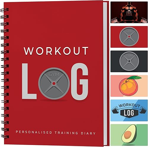 Miniatura 14 de Planificador de entrenamiento para el seguimiento diario de la condición física y establecimiento de metas - Tamaño A5, 6” x 8”, gris carbón -