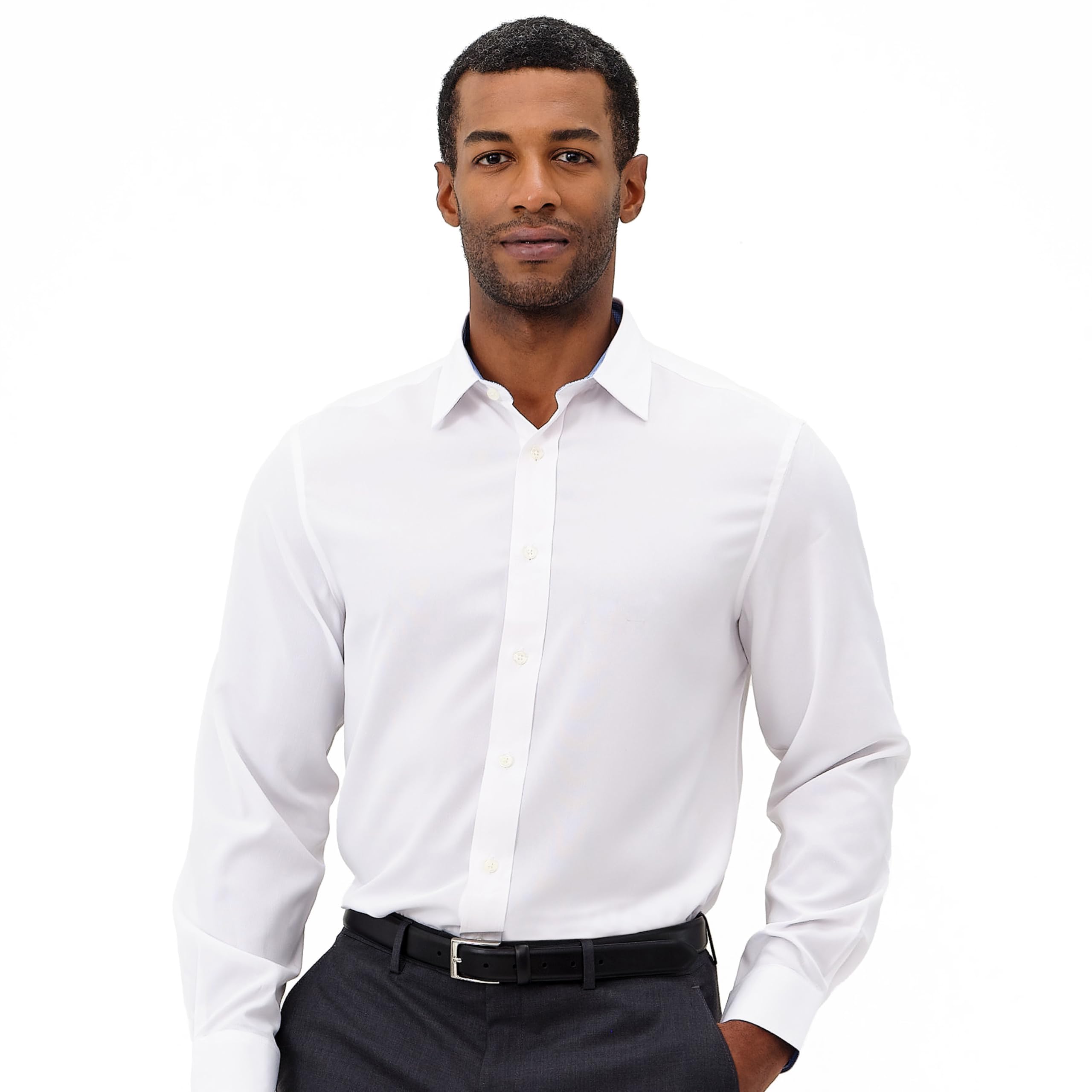 Nick Graham Chemise stretch solide - Blanc - X-Large/X-Large 17/17.5" cou 36/37 manche