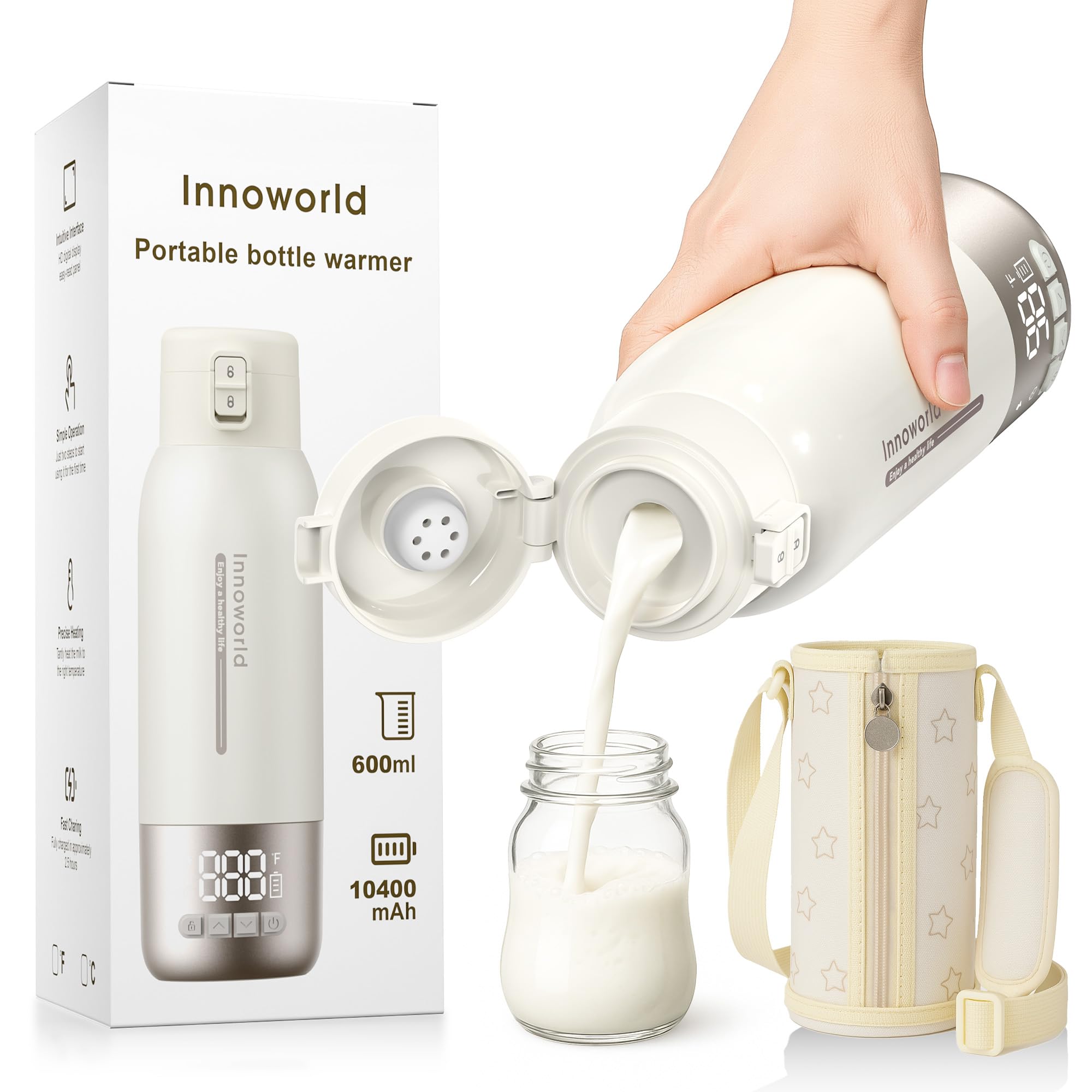 Portable Milk Warmer for Baby, 20 oz Large Capacity Bottle Warmer