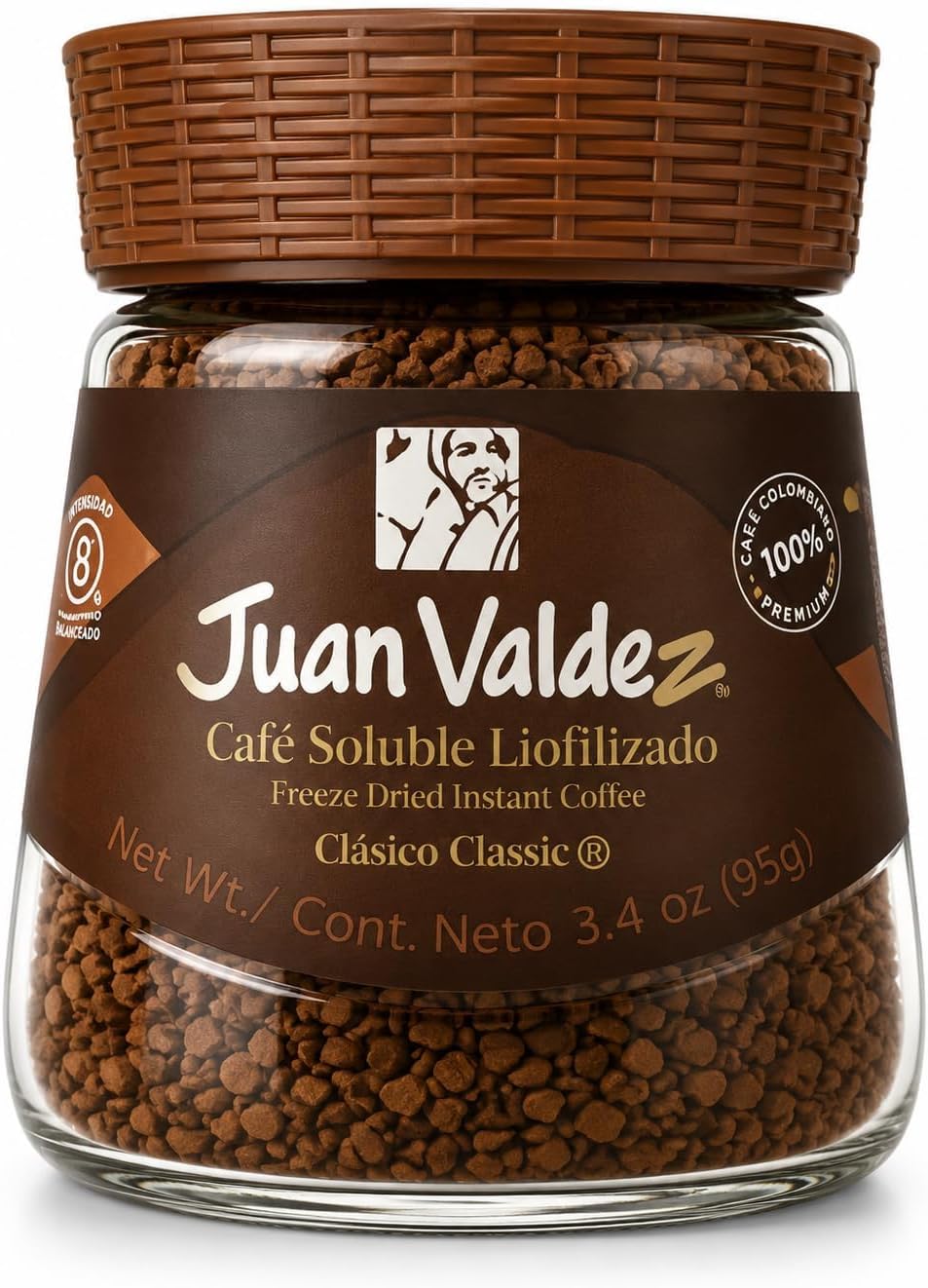 Freeze Dried Instant Colombian Coffee, 95g Jar, Advanced Freeze-Drying Technique to Preserve Flavor and Aroma, 100% Colombian Coffee.