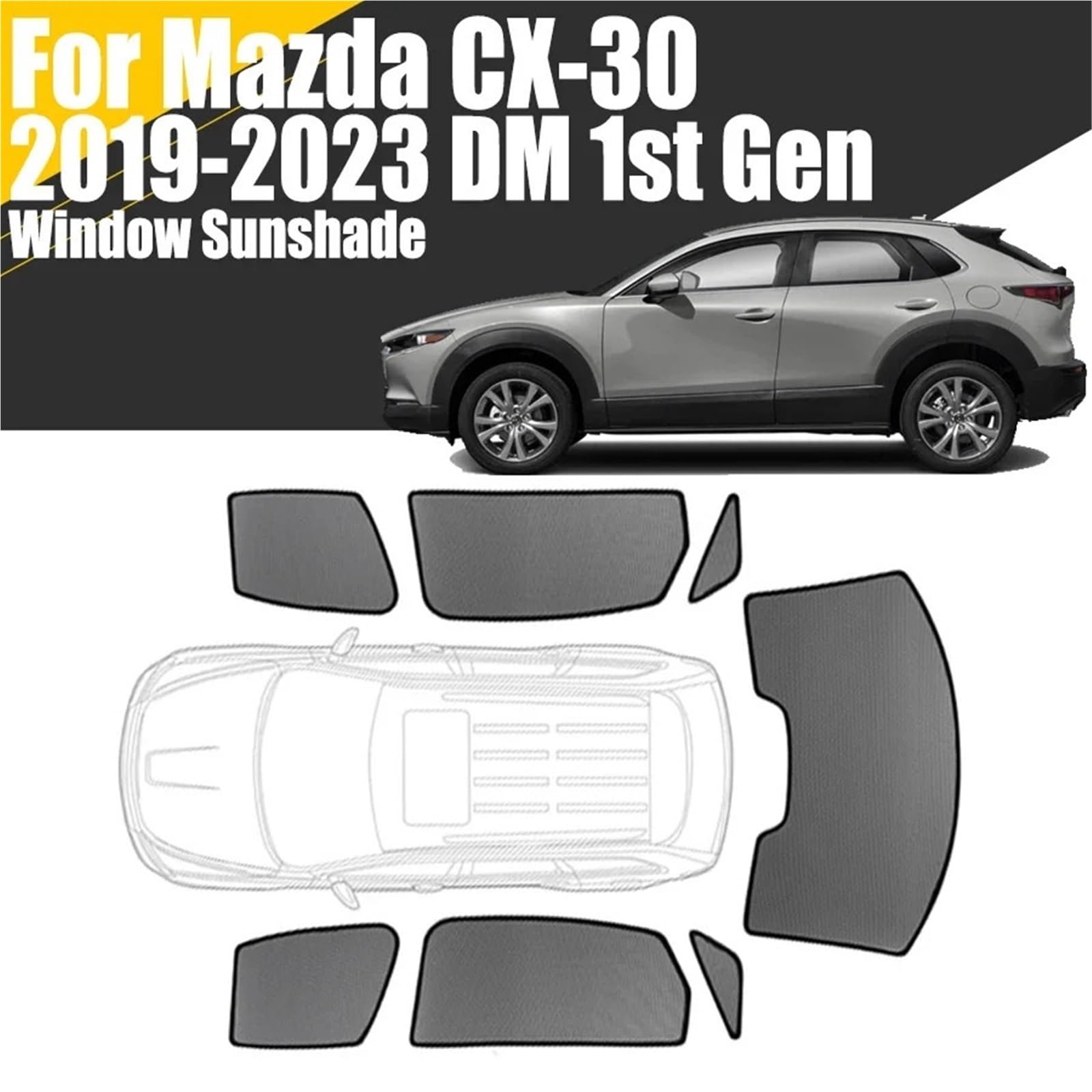 Do CX-30 DM 2019-2023 1. generacji CX30 siatka kurtynowa przednia szyba rama kurtyna niestandardowa magnetyczna Boczna osłona przeciwsłoneczna