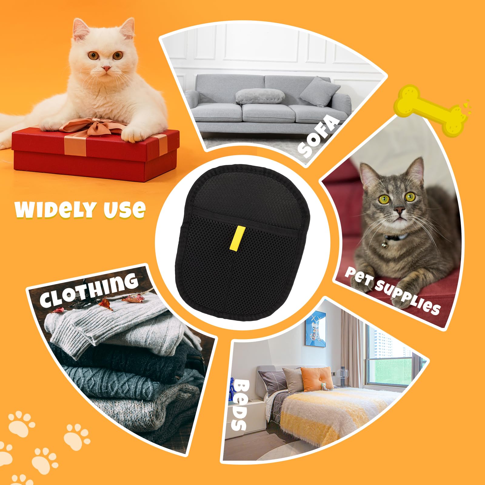 SUNNIFLY Guanto Rimuovi Peli per Gatti e Cani (2 Pezzi), Guanto Antistatico Lavabile per Rimozione Peli Animali Domestici, Design a Doppia Direzione per Divano/Vestiti/Letti, Set Manutenzione Animali SUNNIFLY Guanto Rimuovi Peli per Gatti e Cani (2 Pezzi), Guanto Antistatico Lavabile per Rimozione Peli Animali Domestici, Design a Doppia Direzione per Divano/Vestiti/Letti, Set Manutenzione Animali