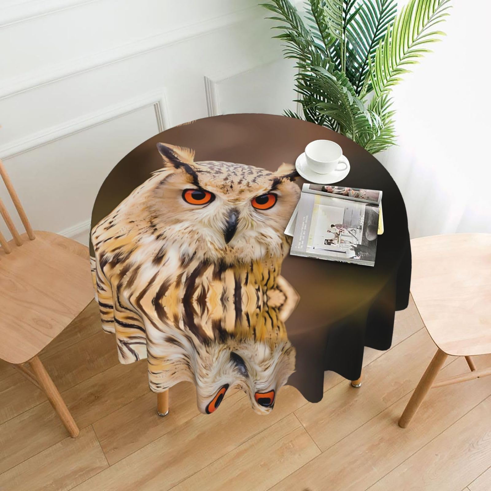 WHJSHOP Purple Prints Round Table Throw 60 Inch – Waterproof Table Cover for Dining, Coffee Tables, Parties & More - Soft, Wrinkle-Resistant Table Layer