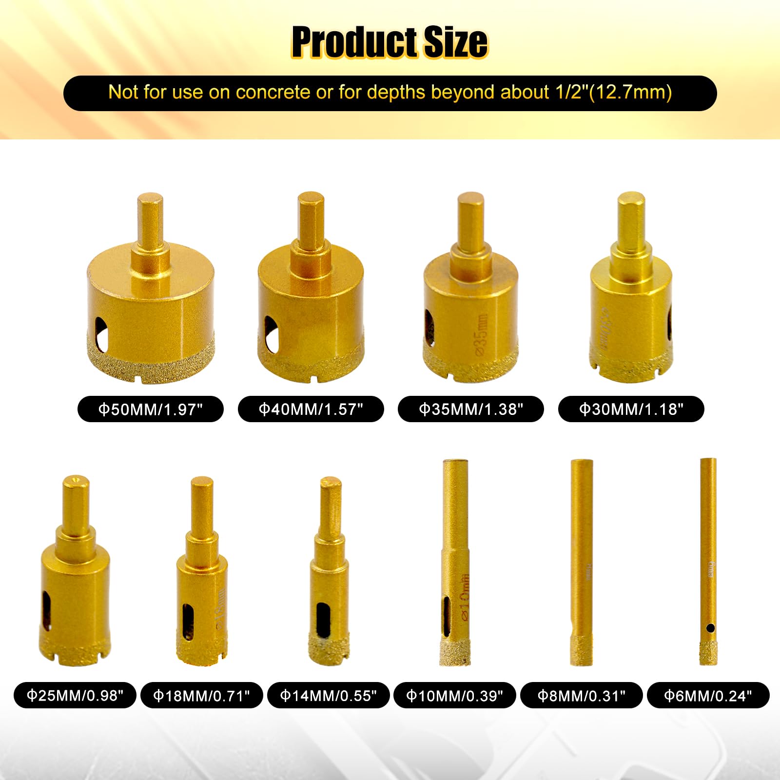 CNQLIS Kit de sierra perforadora para azulejos con plantilla guía de doble ventosa y broca recubierta de diamante (6-50 mm), broca de perforación hueca, adecuada para vidrio, azulejos, mármol