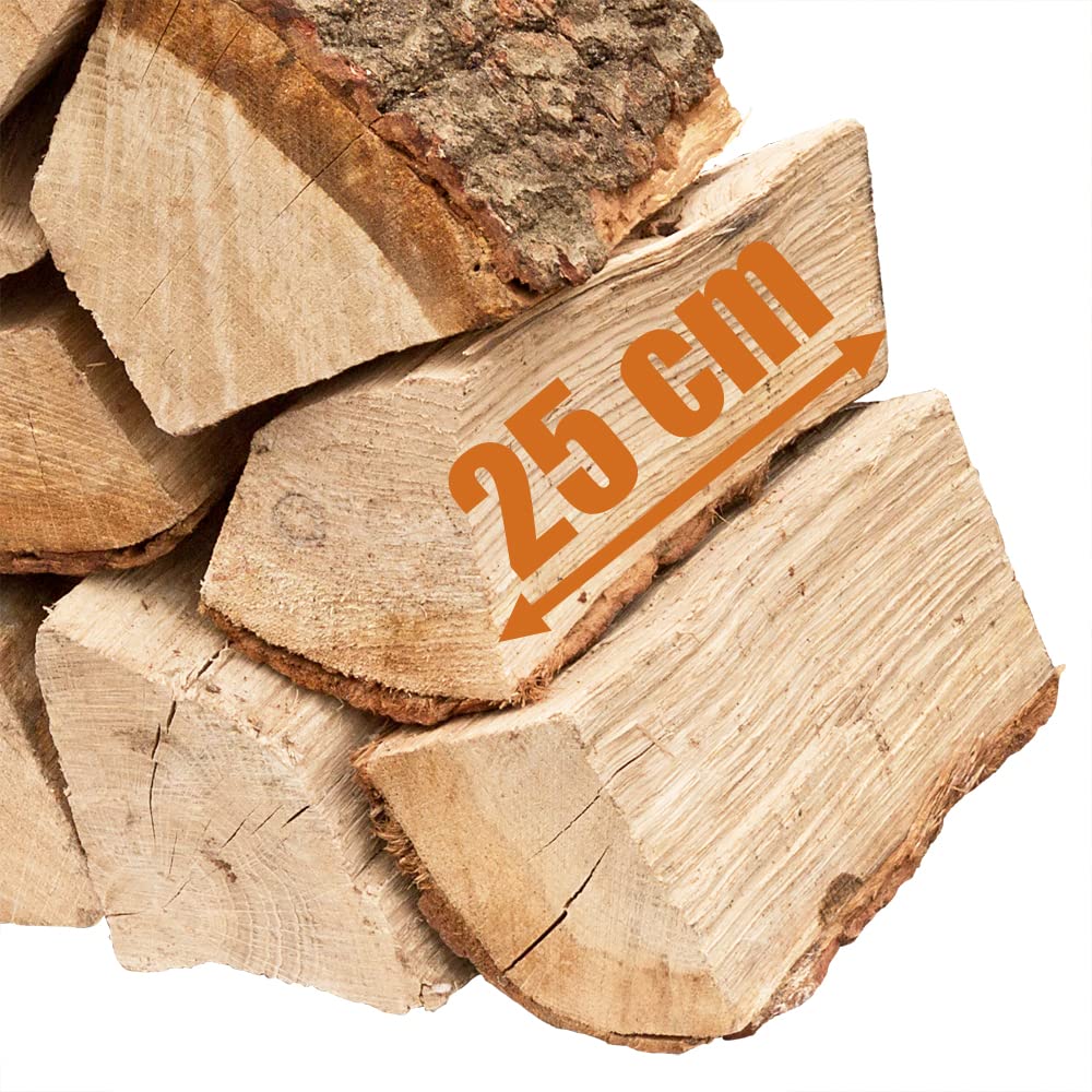 Legna da Ardere Quercia 90 kg Per Stufa e Camino Braciere Griglia Cestello per il Fuoco Ceppi 25 cm Kingpower