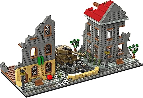 POCO DIVO German Tiger I Tank Street Fighting, WWII Collection Juego de ladrillos de construcción de juguete de bloque estándar, 532 piezas