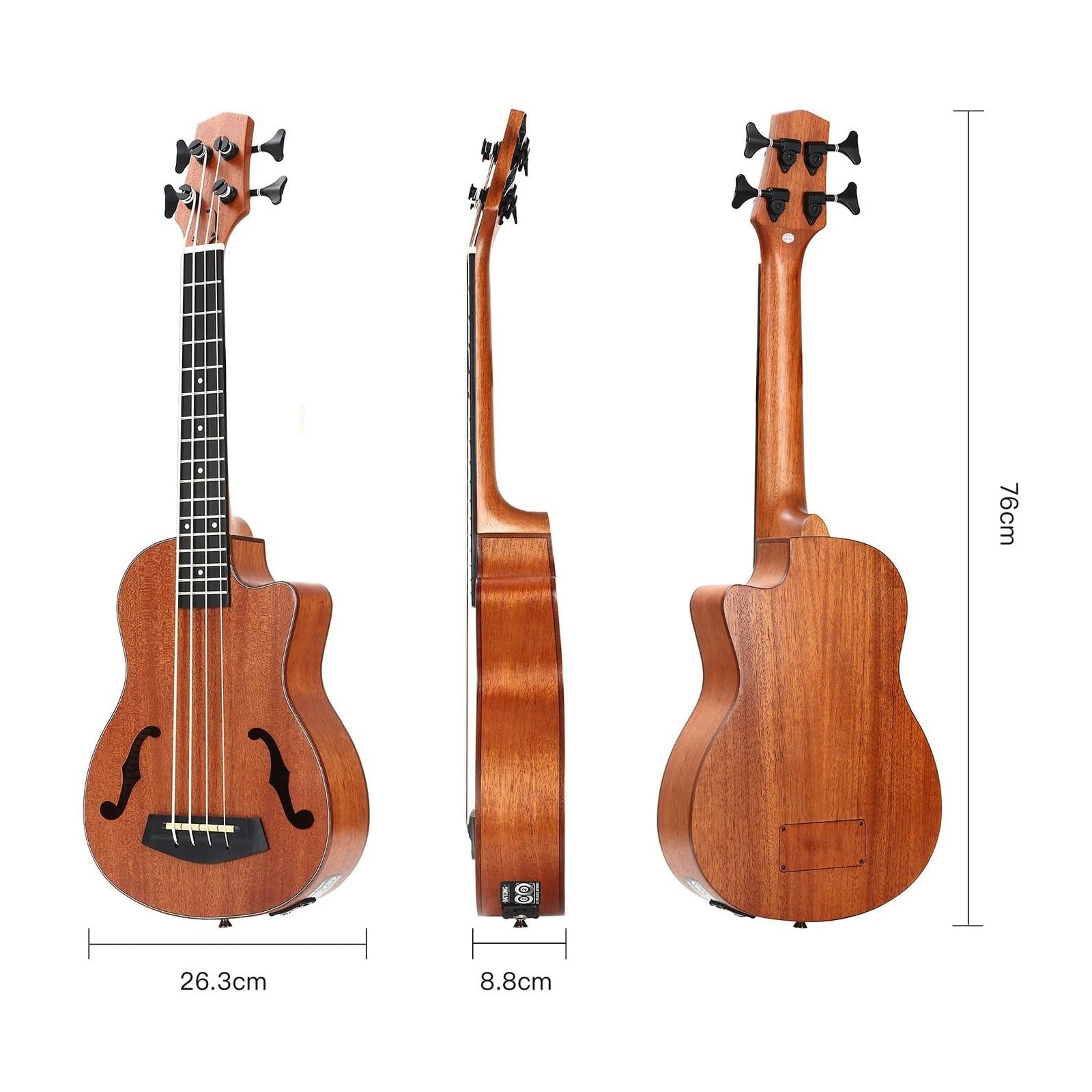 30 Calowy Elektryczny Akustyczny Ukulele Basowy Tenorowy Z Torbą Koncertową I Stalowymi Strunami Ukulele Dla Dorosłych