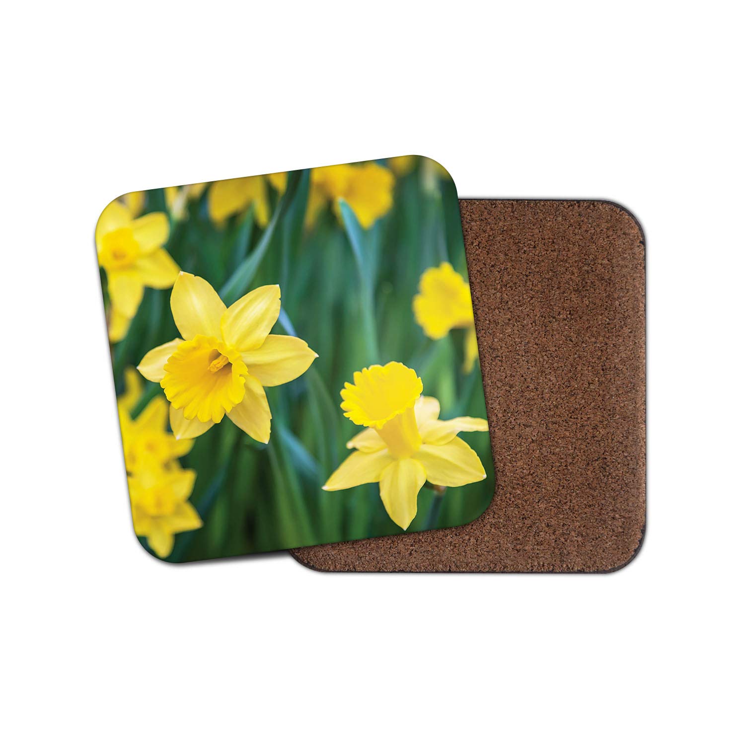 Destinationvinyl Multicolor 1 X Yellow Daffodils Coaster - Flowers Garden Spring Mum Auntie Sister #14350