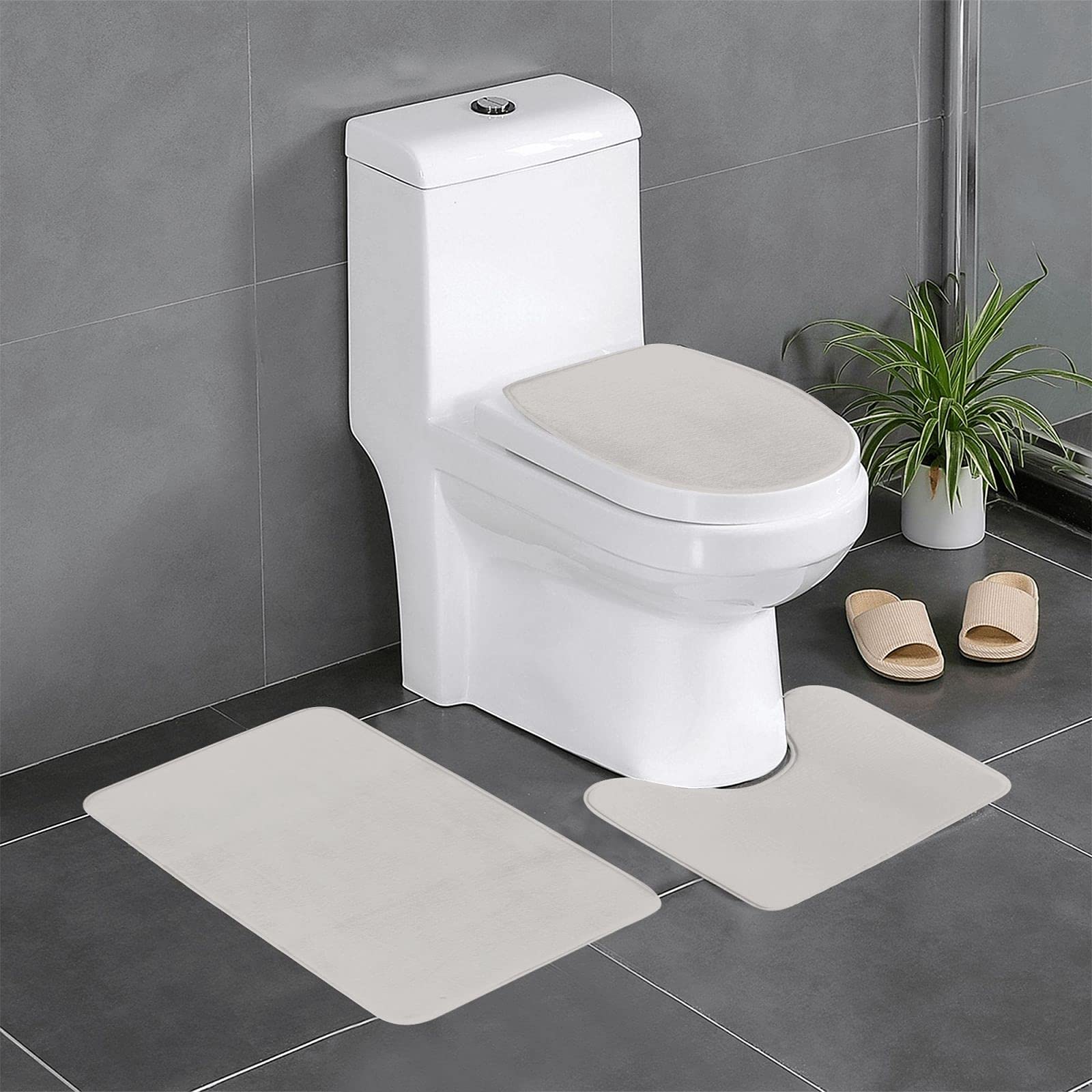Tapis de sol résistants à l'humidité en flanelle grise pour maison moderne