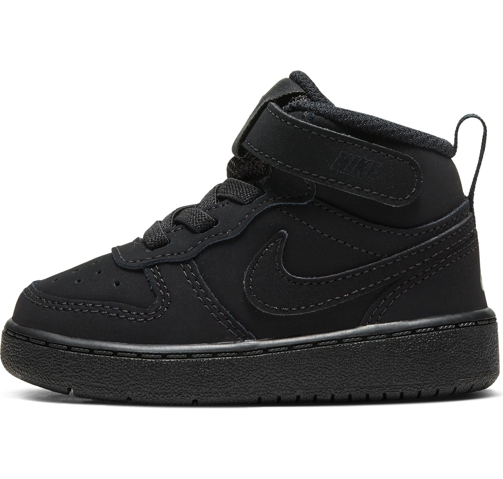 Nike Bably/Toddler Court Borough Mid 2 Shoes, Black/Black-Black, 10C