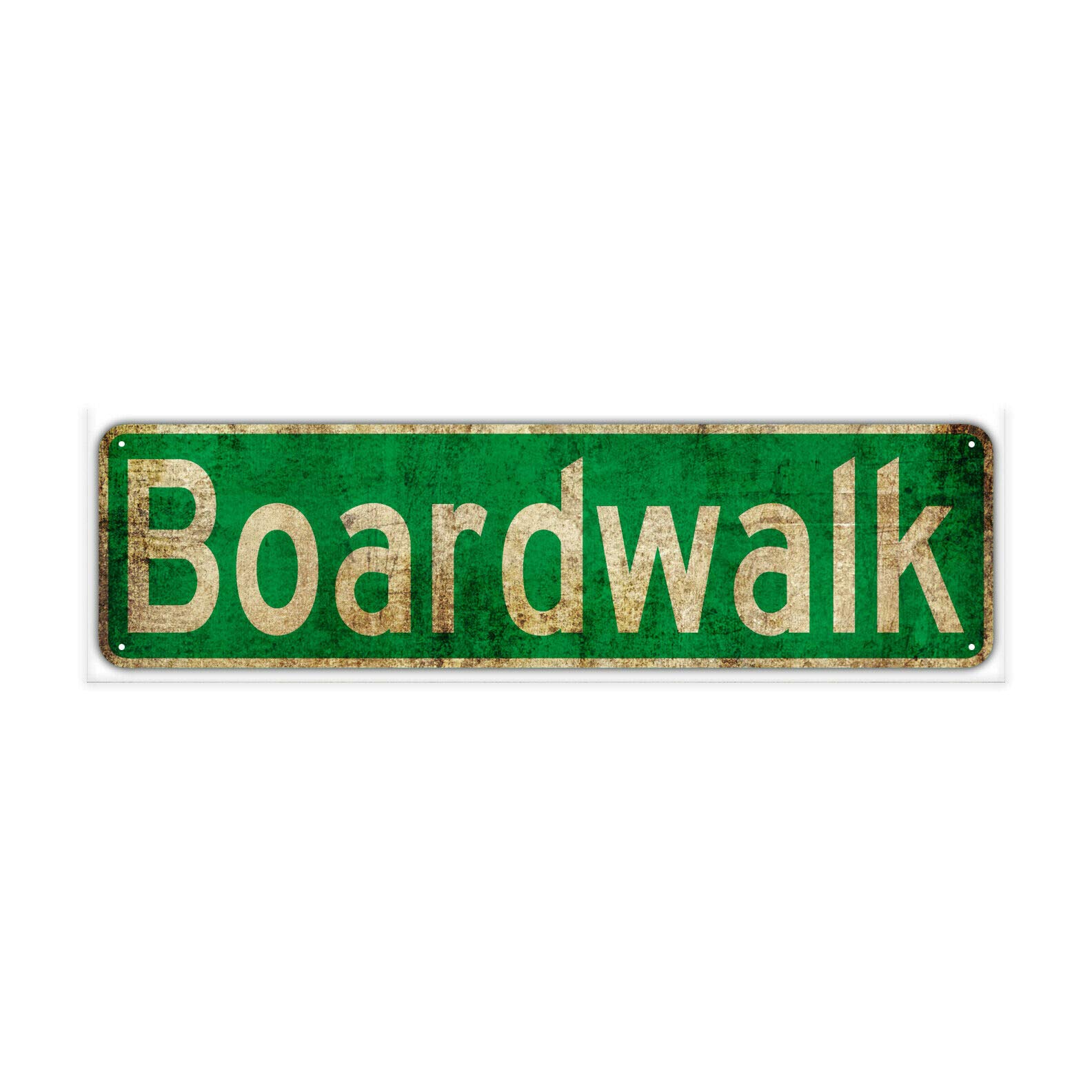HOUVSSEN Boardwalk Decor Wall Man Cave Bar Street Rustic Vintage Retro Metal Sign Fun Metal Sign 4x16 Inch Vintage Plaque Handicraft Best Gift Metal Tin Sign