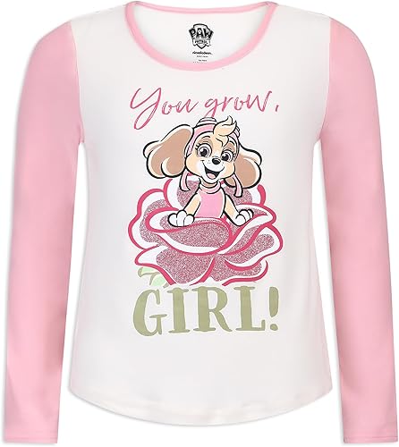 Miniatura 4 de Paw Patrol Nickelodeon Girls Skye 2 Pack Long Sleeve Shirt and Jogger Pack for Toddler and Little Kids PinkWhite