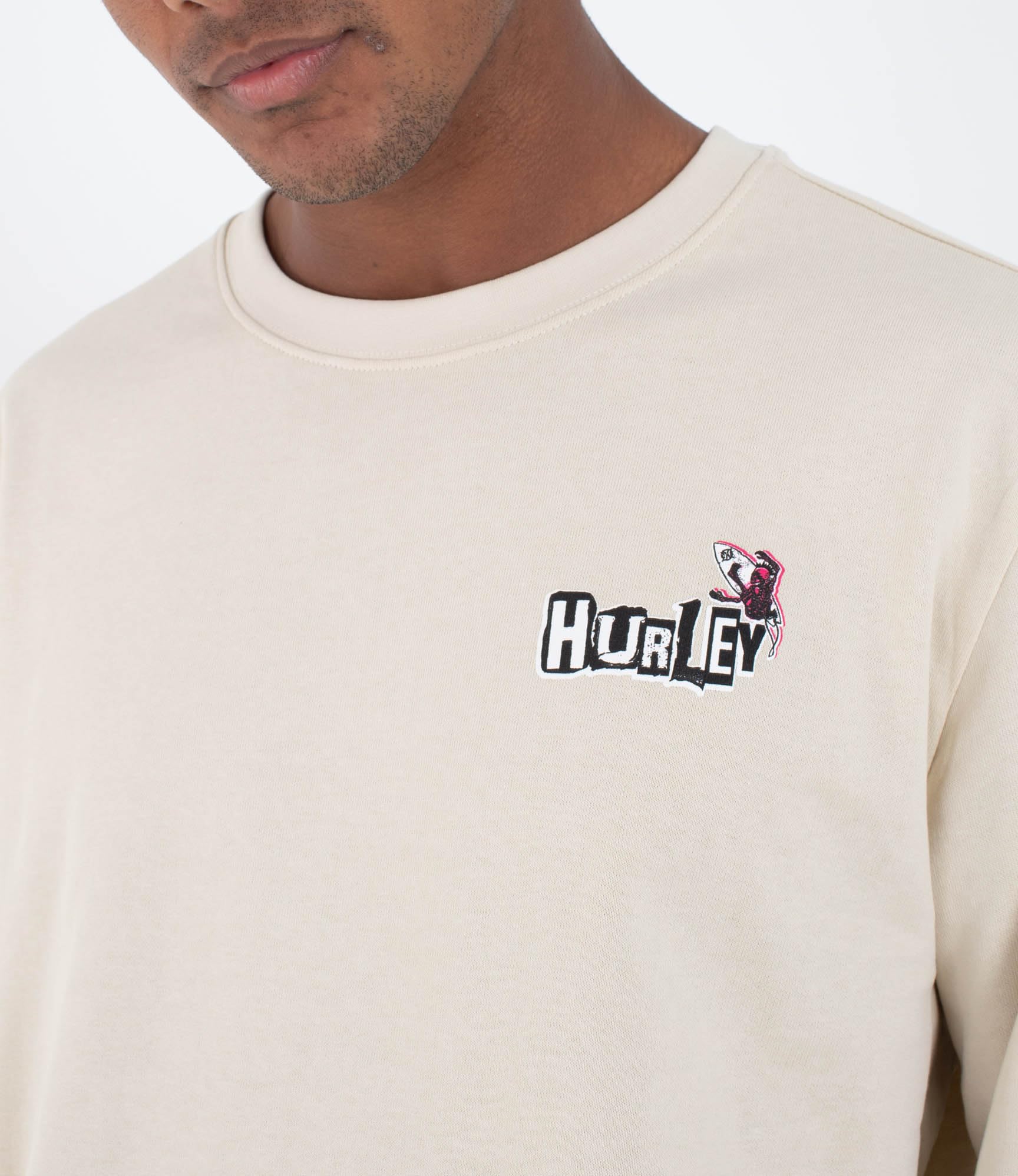 Hurley Wave Anarchy Sudadera Hombre sin Capucha Oversize Surf Cuello Redondo